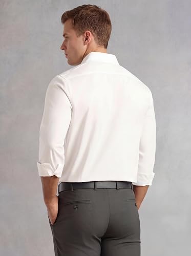 Image of Thomas Scott Men's Regular Fit Formal Shirt | 100% Cotton Long Sleeves | Spread Collar with Contrast Fabric (Available in Plus Size)