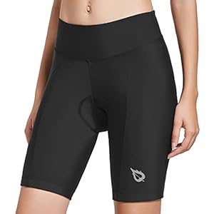 BALEAF Fietsbroek voor dames, gevoerd, korte fietsbroek, ondoorzichtig, sneldrogende sportshorts met bekleding voor…