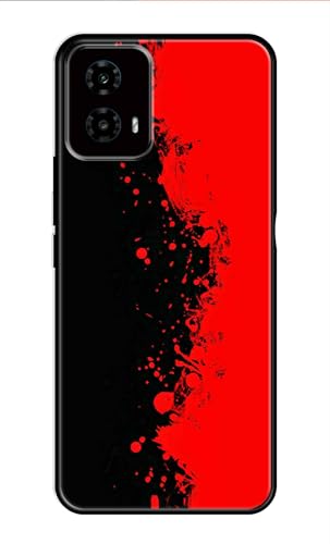 Image of Metal TPU Printed Back Cover for Motorola Moto G34 5G (Red and Black) 360 Degree Protection | Camera Protection -25092024(AH)