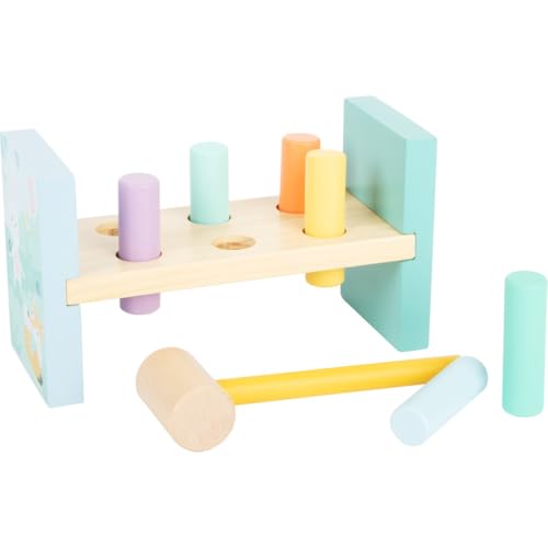 small foot 11723 Gioco con martelletto Pastello, in Legno e in Colori Pastello di Tendenza, a Partire dai 18 Mesi