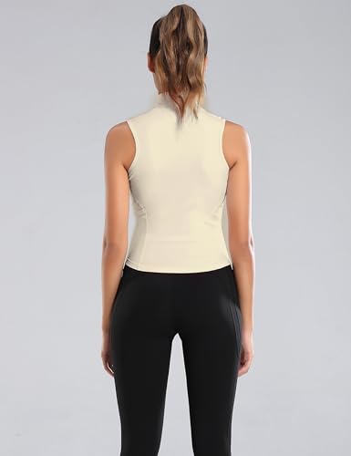 Image of Women's Workout Activewear Vests Cropped Sleeveless Yoga Athletic Golf Shirt Tank Tops