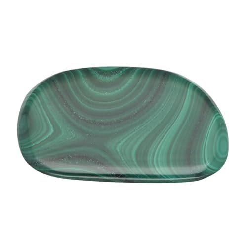 Piedra de disco de malaquita | Piedra de bolsillo de piedra preciosa de