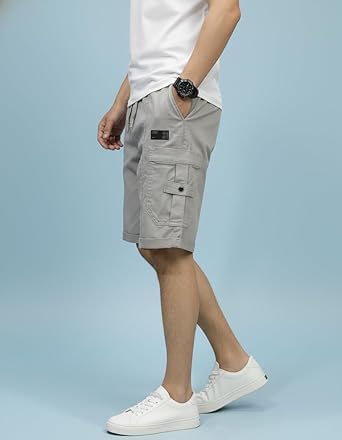 Image of Men Cargo Shorts with Drawstring Waist, Side Flap Pockets, Knee Length, Casual Style, Men Shorts || Cotton Short for Men || with Pocket Style