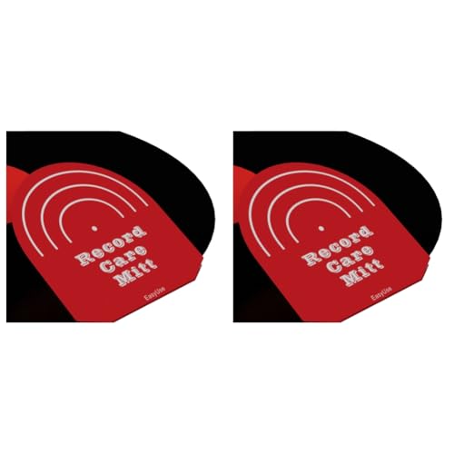 Buhdjfnke Record Mitt Lot de 2 accessoires pour tourne-disque vinyle Rouge