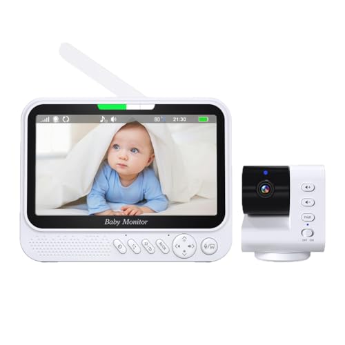 Fangxuee Vision Notturna IR 7 Pollici Video Baby Monitor Plug, Pan Tilt Zoom, Protezione per la Sicurezza, Sensore di Temperatura di Sorveglianza