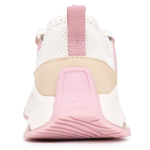 Nautica Kids Girls' Runners Sneakers - Breathable Casual Tennis Shoes with Cushioned Wavy Sole for Big Kids and Little Kids-Maybella S-Bone Tan Pink-4 - image 2