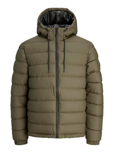 JACK & JONES Jcopoint PU Puffer Jacket BF, marrón, L Hombres