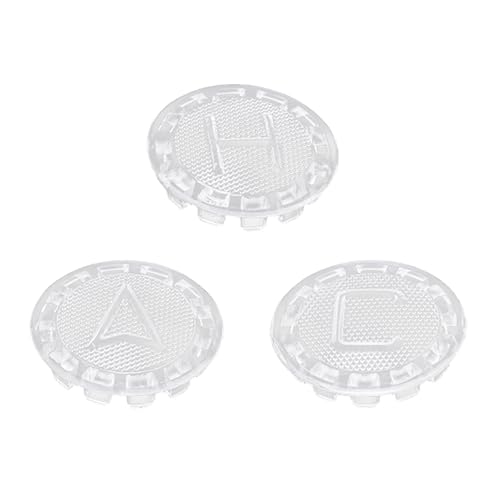 3pcs Faucet Index Buttons, 0.92in Diameter Hot and Cold Water Knob Replacement Transparent Acrylic Sink Handle Cap for Bathroom Easy Remodeling Decorative