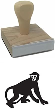 Infusion Monkey Rubber Stamp, Animal Wood Stamp, 2 X 2'' image 5