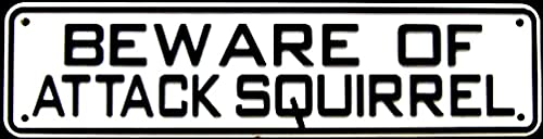 Beware Of Attack Squirrel Sign/Heavy Plastic 12 X 3