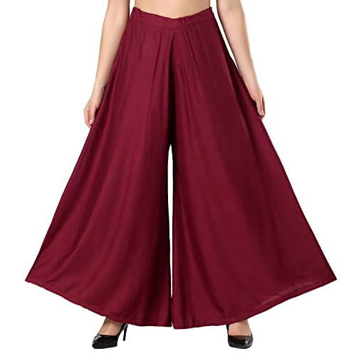 Image of Super Soft Flared Solid Rayon Sharara In 10 Attractive Colours For Women's And Girl's
