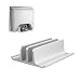Double Adjustable Vertical Laptop Stand Newly Designed 2 Slot Aluminum Desktop Dual Holder for All MacBook/Chromebook/Surface/Dell/iPad Up to 17.3 Inches - Silver