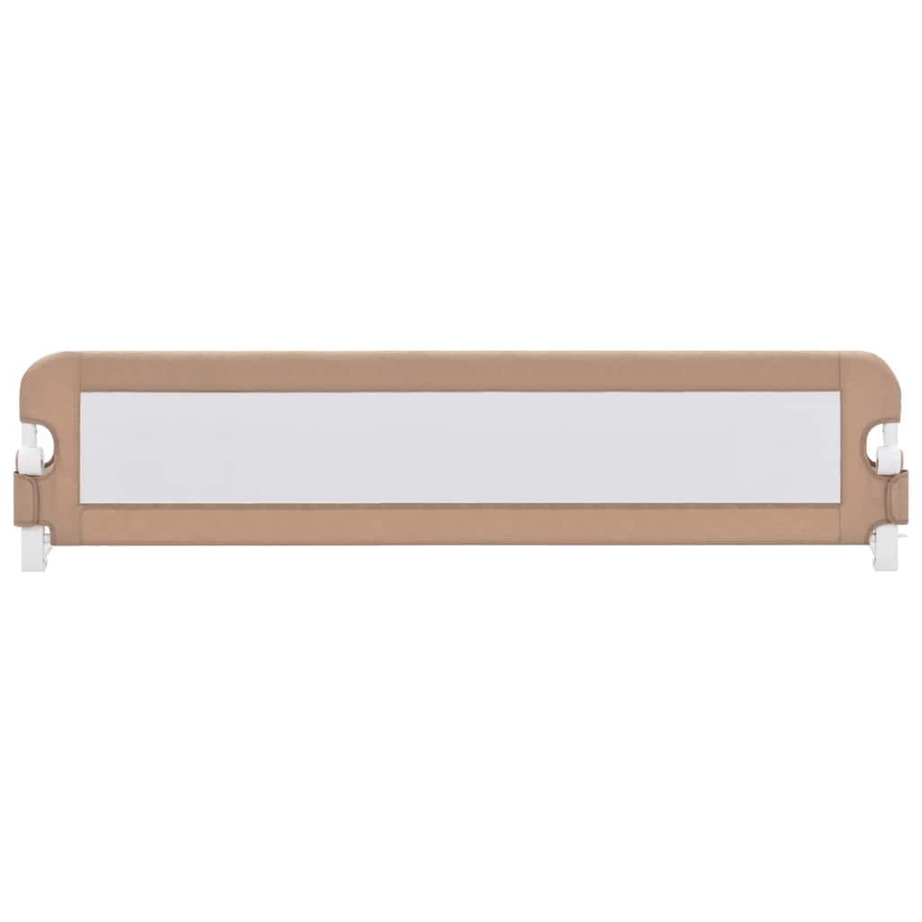 Bettschutzgitter für Kleinkinder 180x42 cm, Rausfallschutz für Kinderbett, Klappbares Sicherheitsgitter Taupe, Stabiler Bettgitter-Schutz aus atmungsaktivem Netzgewebe