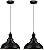 LOEHINLE 2PCS Pendant Lighting, Vintage Industrial Fixtures, Black Metal Chandelier Lights, Ceiling Lamp for Kitchen Home Island Dining Room Bedroom, 11.4 inches