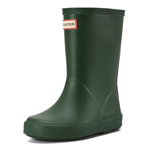 Hunter Kids First Classic Rain Boots, Hunter Green, 1 Big Kid