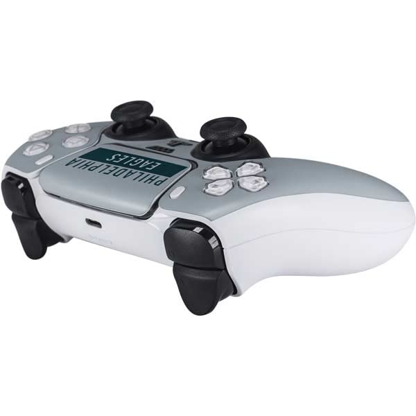 Skinit Decal Gaming Skin Compatible with PS5 Controller - Officially Licensed NFL Philadelphia Eagles Silver Performance Series Design