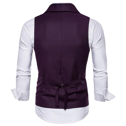 Men's Double Breasted Suit Vest Casual Business Formal Waistcoat V-Neck Slim Fit Dress Vests3