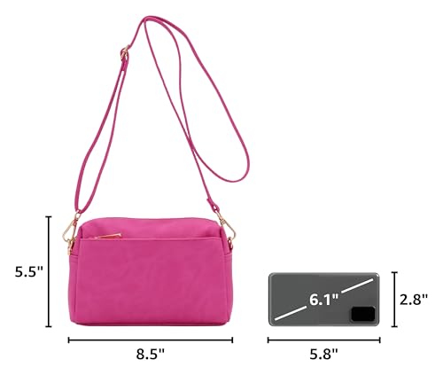 Image of FashionPuzzle Triple Zip Small Crossbody Bag
