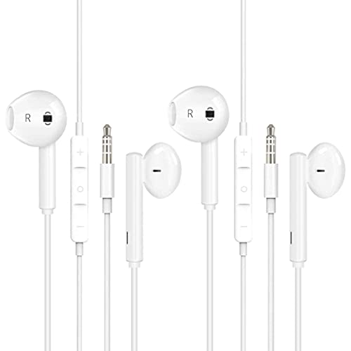 [Apple MFi Certified] 2 Pack-Apple Earbuds/Headphone/Earphones with 3.5mm Wired Headphone Wired Earbud with Microphone…