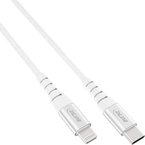 Cable Lightning USB-C para iPad iPhone 1m InLine Plata con Certificado MFi