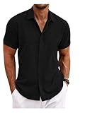 Photo Gallery mtksfdc camicia lino uomo cardigan a maniche corte in canapa con doppio davanti da uomo, camicia estiva da casa a maniche corte con risvolto(black,m) Photo Gallery mtksfdc camicia lino uomo cardigan a maniche corte in canapa con doppio davanti da uomo, camicia estiva da casa a maniche corte con risvolto(black,m)