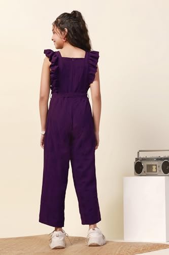 Image of Fashion Dream Girl's Cotton Blend Ankle Length|Jump Suit Set for Girls