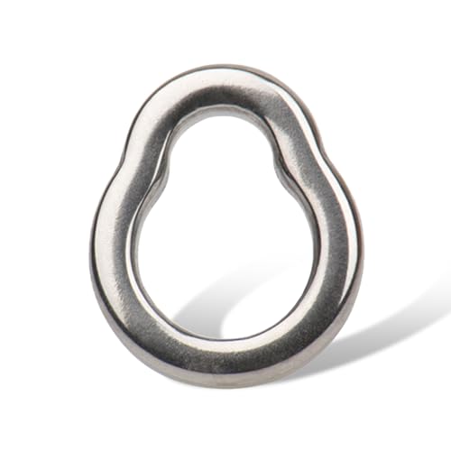 BBBF 40pcs Pear Shape Ring Connector Stainless Steel Solid Seamless Lure Ring for Sea Fishing Tackle Snap Connector Perfect for Slow Jigging with Metal Plates Pear Shaped (S#77.14lb-40pcs)