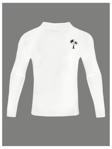 SHENHE Men's Casual Long Sleeve Shirt Palm Tree Print Quick Dry Rash Guard Sun Protection Fishing Surfing Shirt3