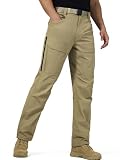FREE SOLDIER Men's Hiking Pants Water Resistant Quick Dry Lightweight Tactical Cargo Work Pants for Travel Outdoor（Mud34W x 32L）