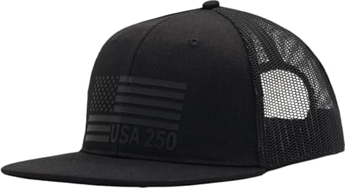 Image of USA 250th Anniversary Flag Hats, Army Tactical Operator Military Patriotic Veterans Flat Bill Trucker Hat, Fits OSFM&XXL Head
