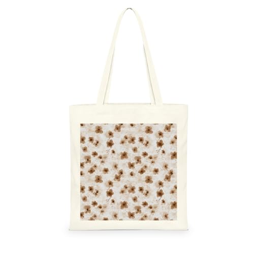 Genérico Bolsa Tote Bag 35X38Cm Hermosa Flor Bolsa Tela Para Pintar Estampada Bolsas De Con Algodon Asas Blanca Por Niñas Y Mujeres Lienzo Bolsas Eco, Lavadora, Compras, Vacaciones, Trabajo