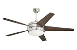Emerson Ceiling Fans CF955BS Midway Eco Modern Energy Star Ceiling Fan With Light And Remote, 54-Inch Blades, Brushed Steel Finish
