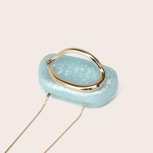 Image of Acrylic Clutch Purse for Women Marbling Evening Wedding Handbags Acrylic Shell Box Purses for Party Prom Cocktail