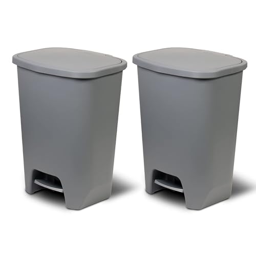 Caneca de basura rectangular gris 20 gal, pack de 2