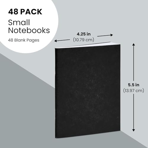 Paper Junkie 48 Pack Unlined Pocket Size Notebook, Black Blank Books for Kids To Write Stories Bulk Set, Mini Journals for Office, Classroom, and Travel Use (4.25 x 5.5 In) by Paper Junkie - Image 3