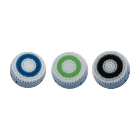 Erisonic Brush Heads Replacement for Facial Cleansing, Compatible with Erisonic Pro, 3 Count - Baby Blue， Sensitive Skin Brush Head, Deep Pore Skin Brush Head, Normal Skin Brush Head Cover