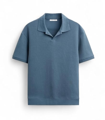 Image of Alan Jones Clothing Men's Textured Polo T-Shirt | Classic Short Sleeve Polo for Casual Wear