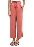 Dokotoo Womens Ladies Casual Loose Linen Blend Straight Leg Drawstring Tie Elastic High Waisted Work...