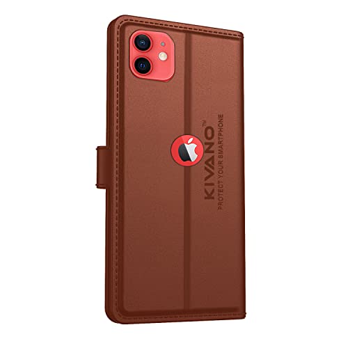 Image of KIVANO Compatible with Apple iPhone 12 Mini Flip Cover | Leather Finish | Inside Pockets & Inbuilt Stand | Shockproof Wallet Style Magnetic Closure Back Cover Case