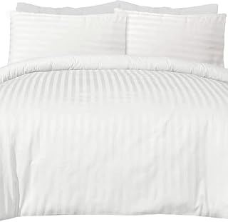 Highliving Duvet Cover Set 300 Thread Count White 100% Egyptian Cotton Hotel Quality(Single)