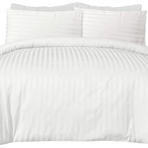 Highliving Duvet Cover Set 300 Thread Count White 100% Egyptian Cotton Hotel Quality(Double) Cover