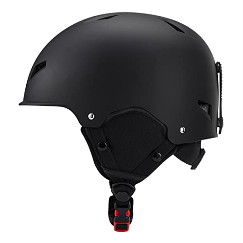 Casco da sci Casto neve mobile regolabile per gli attrezzi da sci sportivi invernali all'aperto per uomini donne nere m, accessorio per gli sport invernali