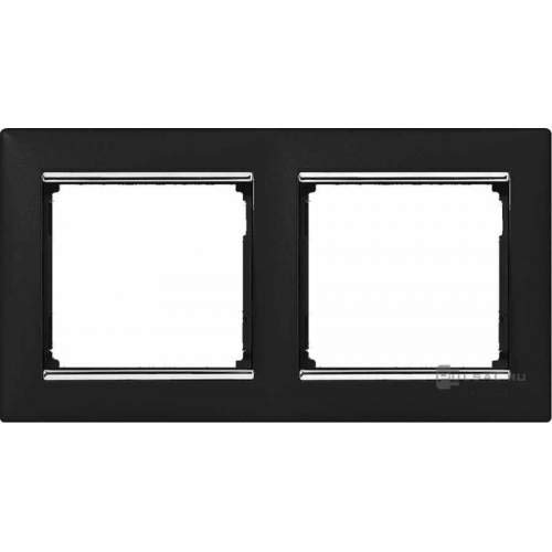 Legrand Valena 770392 plaque bi-matière noir et argent 2 postes horizontaux
