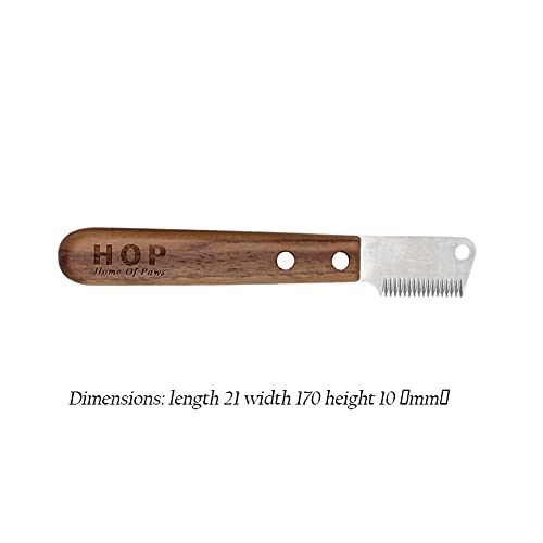 SoeHong Hond professionele strippen kam, roestvrij stalen hondenkam met houten handvat, huisdier verzorging borstel - Image 4