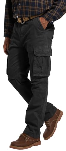 Men's Twill Slim-Fit Cargo Hiking Pants Stretch Cotton Casual Outdoor Tactical Utility Work Military Combat Pants