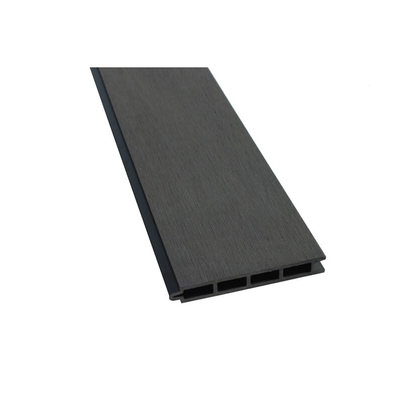 Lame de clôture bois composite Larko L176 cm/l 14.8cm / E 21mm Gris anthracite, ep.21mm, l.14,8cm, L.176cm