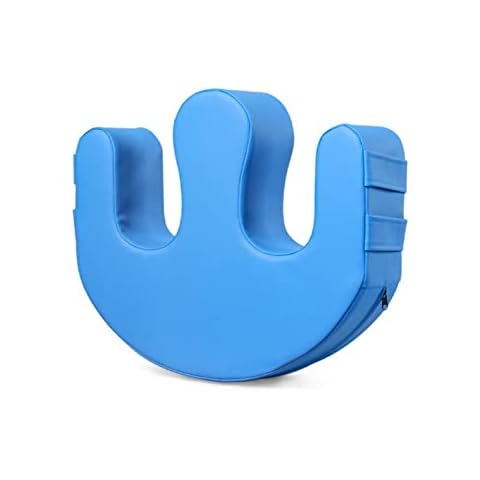 ASkinds Patient Turning Device Paralysis Bed Rest Nursing Help The Elderly Turn Over PU Leather Anti-Decubitus Multifunctional UU-Shaped Waterproof Transfer Pad, Blue Cover