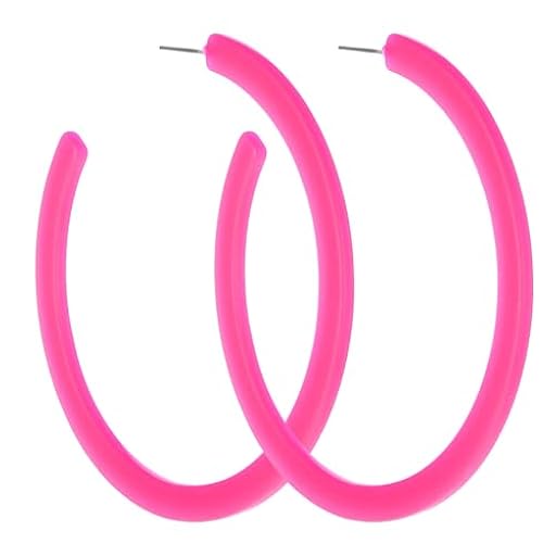 Pendientes de Neón en Forma de C, Aros Grandes de Acrílico Vintage, Gruesos y Ligeros para Fiestas de los Años 70, 80 y 90 | Ya disponible en tu tienda friki favorita! En mundofriki.es!