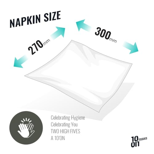 Image of 10on Lite Soft Tissue Paper Napkin, 100 Pulls -1 Ply, Size 27x 30cms -Ultra Soft & Absorbent