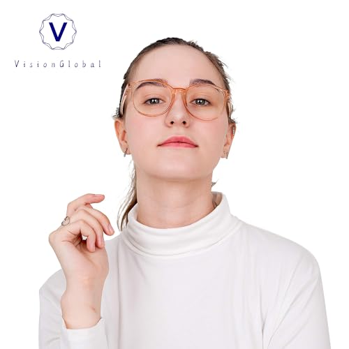 Image of VisionGlobal Blue Light Blocking Glasses, Lightweight Oval Frame, Computer Glasses for Gaming, Office, TV